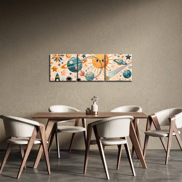 Kép - Darabok az űrből (órával) (90x30 cm)