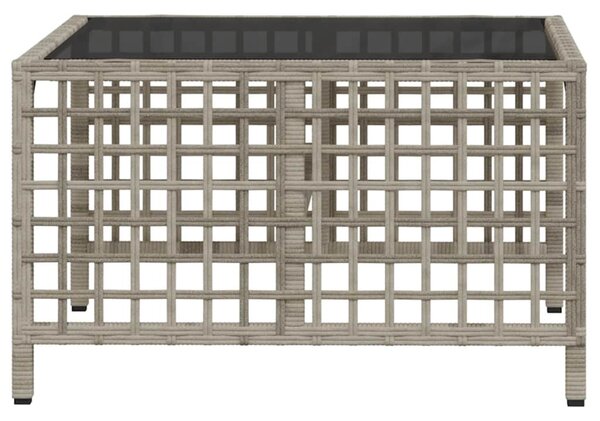 3 részes szürke polyrattan kerti sarokkanapészett párnákkal