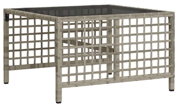 3 részes szürke polyrattan kerti sarokkanapészett párnákkal