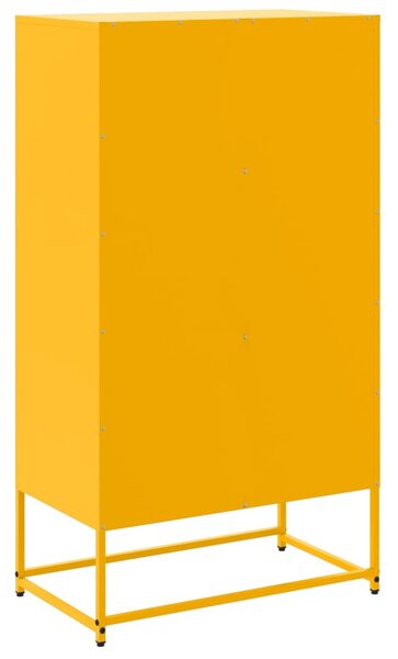 Mustársárga acél magasszekrény 68,5 x 38,5 x 123,5 cm