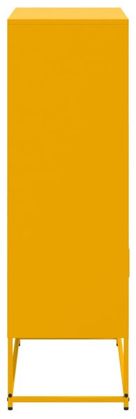 Mustársárga acél magasszekrény 68,5 x 38,5 x 123,5 cm