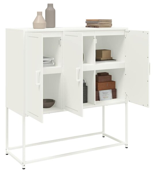Fehér acél magasszekrény 100,5 x 39 x 107 cm