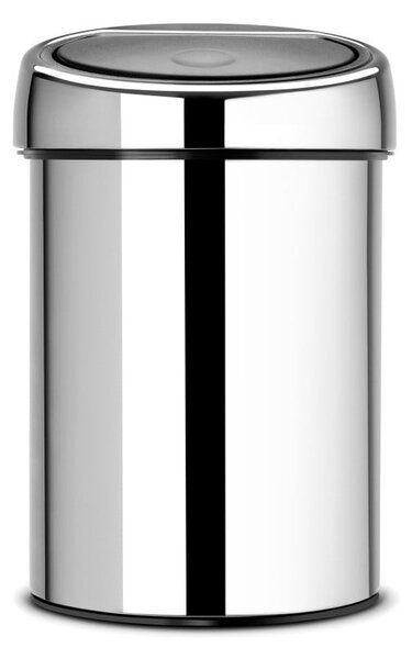 Fényes ezüstszínű acél érintésre nyíló szemetes 3 l Touch Bin – Brabantia