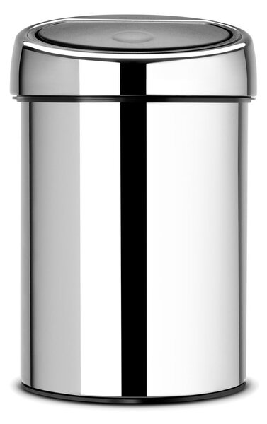 Fényes ezüstszínű acél érintésre nyíló szemetes 3 l Touch Bin – Brabantia