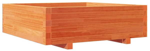 Viaszbarna tömör fenyőfa kerti virágláda 80x80x26,5 cm