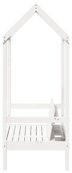 Fehér tömör fenyőfa pad tetővel 117,5 x 70 x 176,5 cm