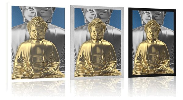 Poszter meditálló Buddha
