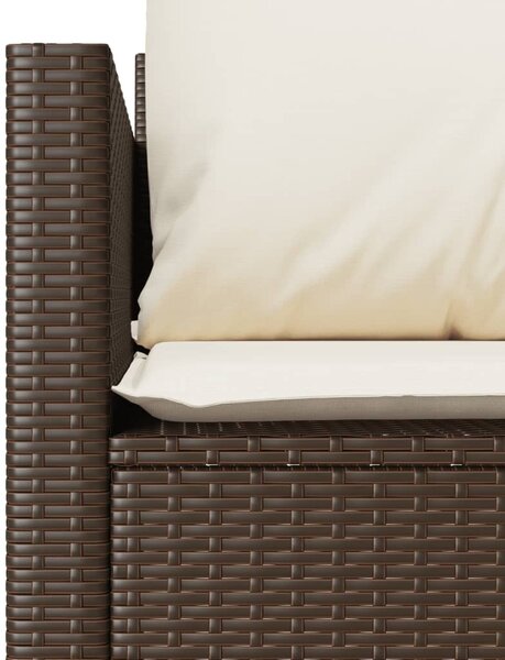 3 részes barna polyrattan bisztrógarnitúra párnákkal