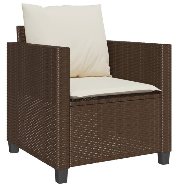 3 részes barna polyrattan bisztrógarnitúra párnákkal