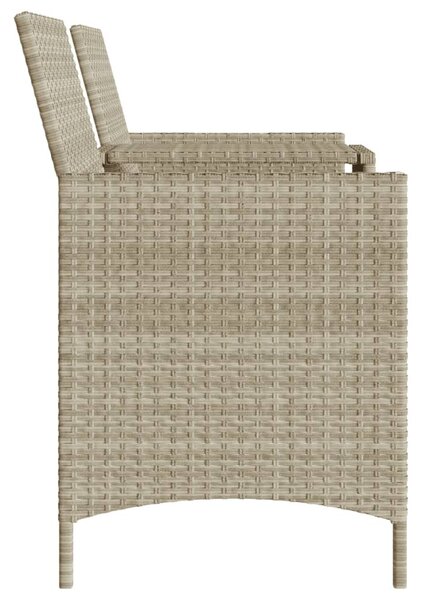 2 személyes szürke polyrattan kerti kanapé asztallal/székkel