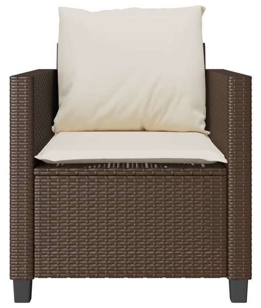 3 részes barna polyrattan bisztrógarnitúra párnákkal