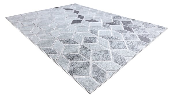 Modern MEFE szőnyeg B400 Kocka, geometriai 3D - Structural két szintű gyapjú szürke