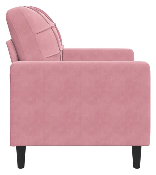 Rózsaszín bársony kanapéfotel 60 cm