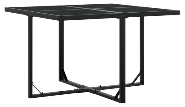 5 részes fekete polyrattan kerti étkezőgarnitúra