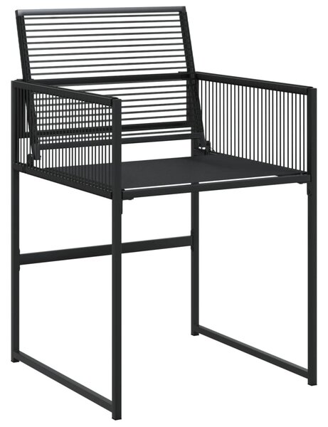 5 részes fekete polyrattan kerti étkezőgarnitúra