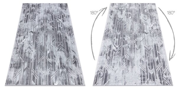 Modern MEFE szőnyeg B402 - Structural két szintű gyapjú sötétszürke