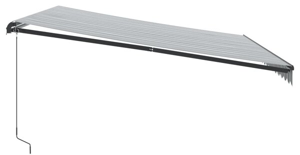 Antracitszürke és fehér kézzel kihúzható napellenző 450x350 cm