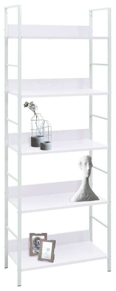 VidaXL 5 szintes fehér szerelt fa könyvespolc 60 x 27,6 x 158,5 cm