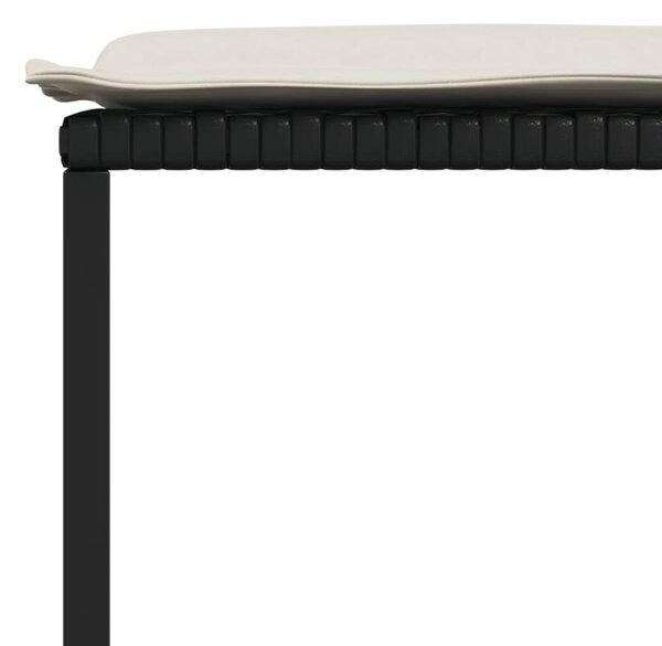 4 db fekete polyrattan kerti szék párnákkal