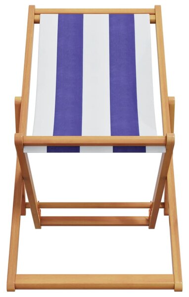 Kék és fehér eukaliptuszfa és szövet összecsukható strandszék