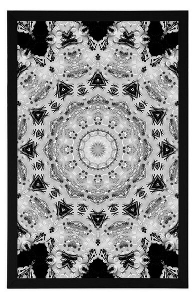 Poszter érdekes mandala fekete fehérben