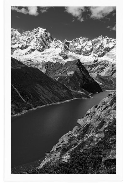Poszter Patagonia Nemzeti Park Argentínában fekete-fehérben