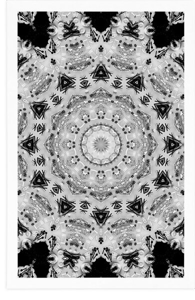 Poszter érdekes mandala fekete fehérben