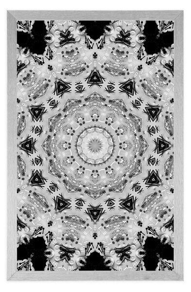 Poszter érdekes mandala fekete fehérben
