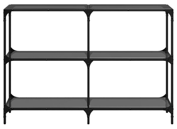 Acél tálalóasztal fekete üveglappal 118,5 x 30 x 81 cm