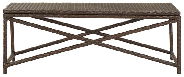 Barna polyrattan kerti pad 120 cm
