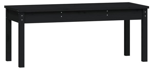Fekete tömör fenyőfa kerti pad 109x44x45 cm
