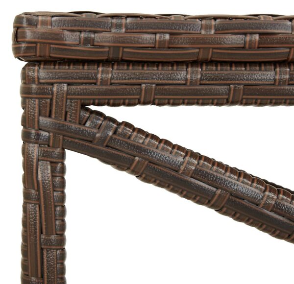 Barna polyrattan kerti pad 120 cm