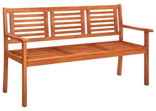 3 személyes tömör eukaliptuszfa kerti pad 150 cm