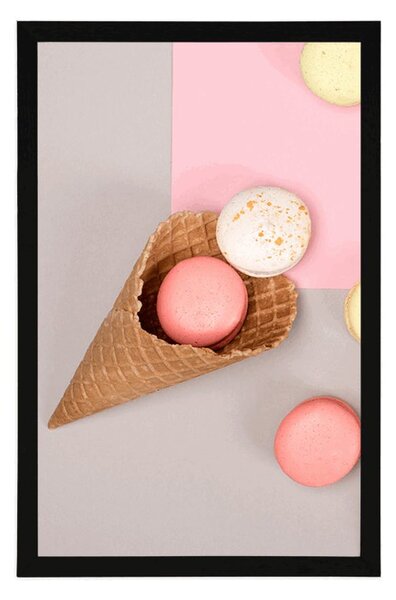 Poszter macaroons egy tölcsérben