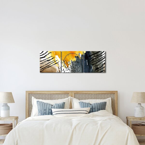 Kép - Absztrakt akvarell (órával) (90x30 cm)