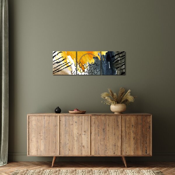 Kép - Absztrakt akvarell (órával) (90x30 cm)