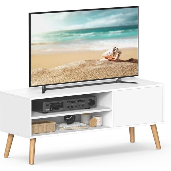 TV-állvány, 120 cm széles TV-szekrény, fehér