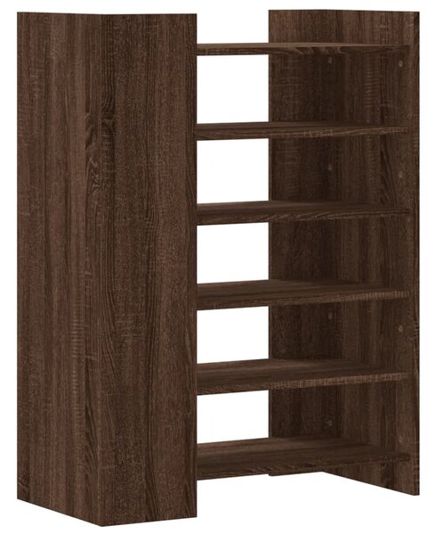 Barna tölgyszínű szerelt fa cipősszekrény 74,5 x 37,5 x 100 cm