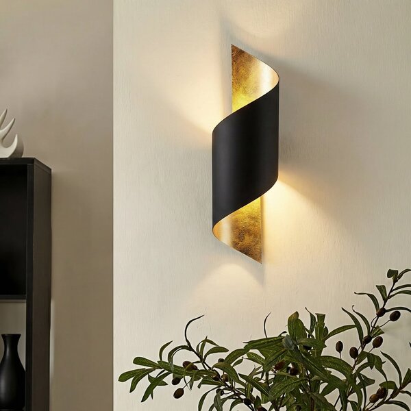 Fali Lámpa Lindby, Vanni, dimmable, Fekete, Hálószoba, Fém, Modern