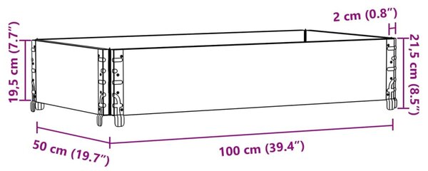 Tömör fenyőfa kerti virágláda 100 x 50 cm
