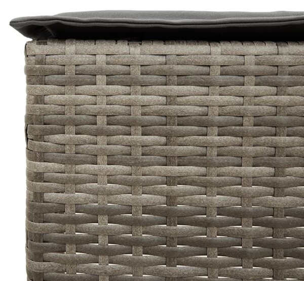 5 részes szürke polyrattan kerti bárszett párnákkal