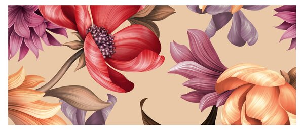 Kép - Vintage virágok (120x50 cm)