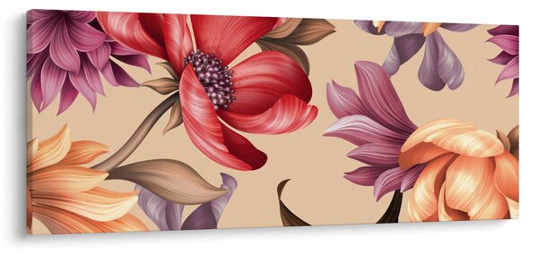 Kép - Vintage virágok (120x50 cm)