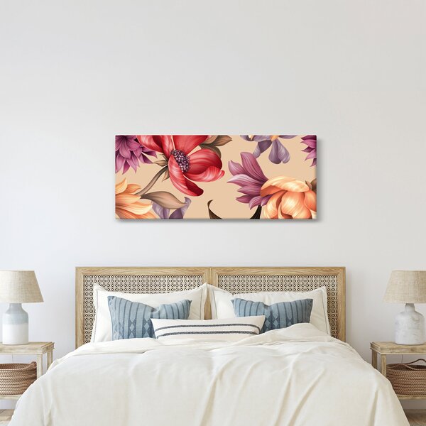 Kép - Vintage virágok (120x50 cm)