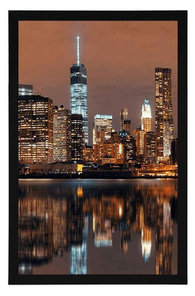 Poszter tükröző Manhattan a vízben
