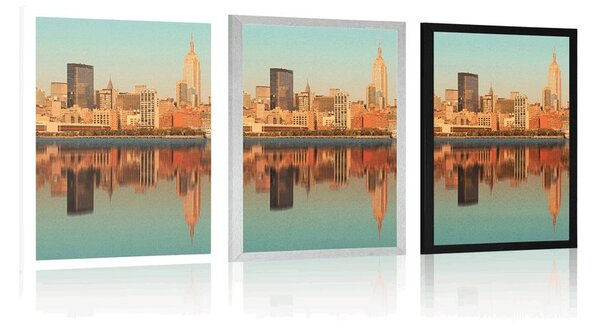 Poszter bájos New York tükröződik a vízben