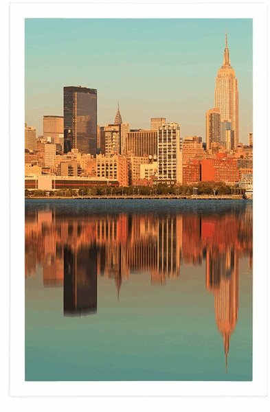 Poszter bájos New York tükröződik a vízben