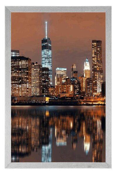 Poszter tükröző Manhattan a vízben