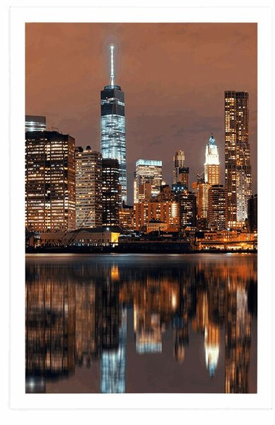 Poszter tükröző Manhattan a vízben