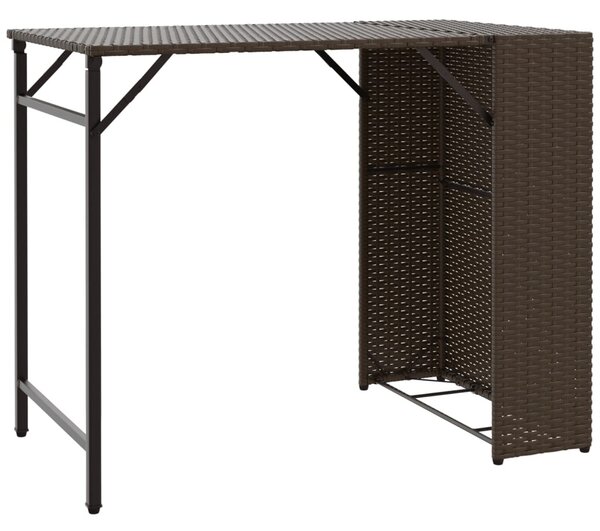 5 részes barna polyrattan összecsukható kerti étkezőgarnitúra